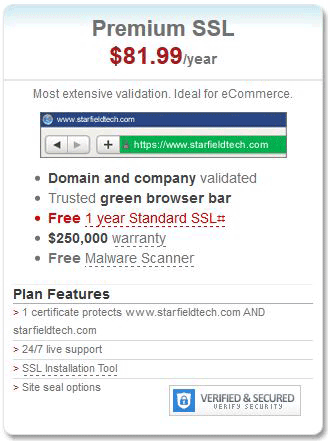 Go to our high security SSL Security Pages to order at: my.planetwebstar.com/SSLSecurity